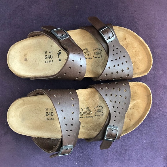 Birkenstock Birkis perforated brown sandal size 6 - Picture 2 of 4